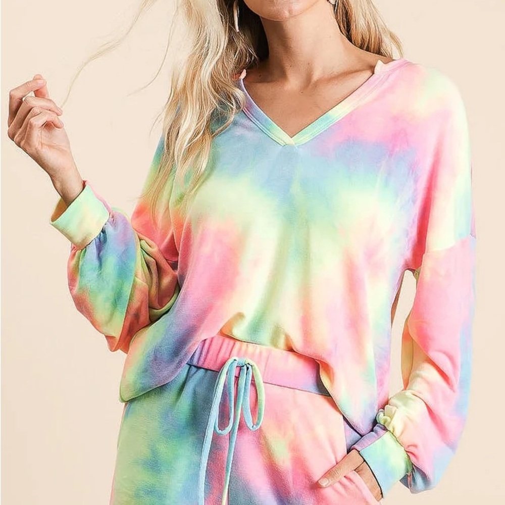 🏔️BiBi Pastel Tie-Dye Lounge Set